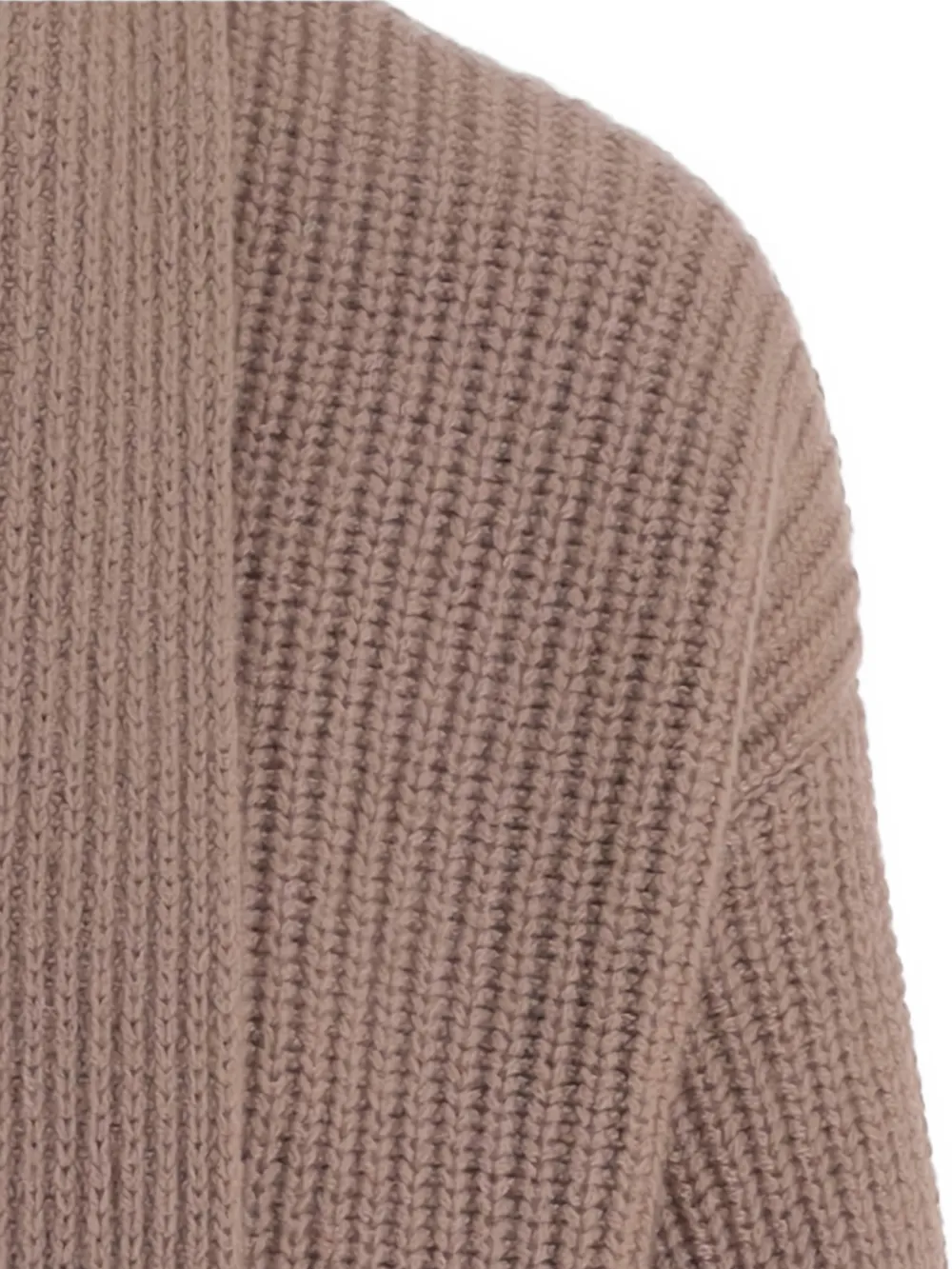  Bruno Manetti Patch Pocket Ribbed Knit Cardigan - Brown 