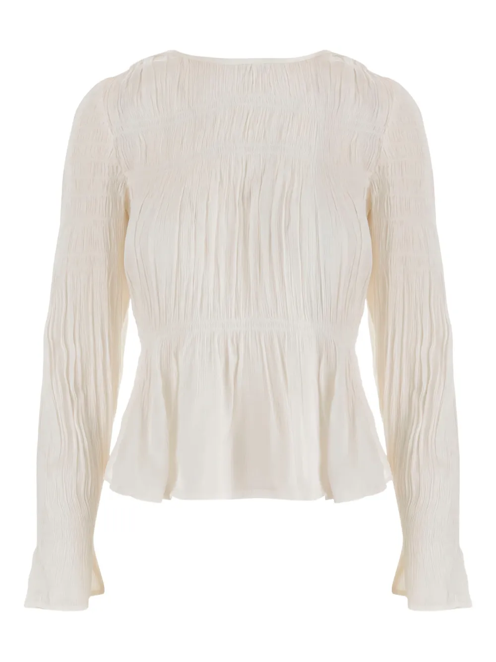 By Malene Birger Gathered Ruffled Blouse In Black