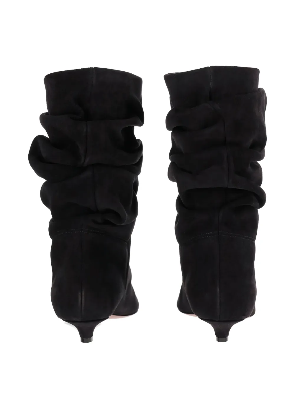 Amina Muaddi Jamie enkellaarzen met ruches Zwart