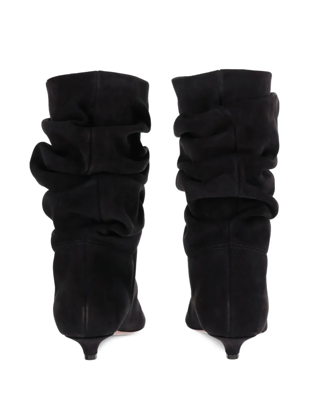 Amina Muaddi Jamie enkellaarzen met ruches Zwart