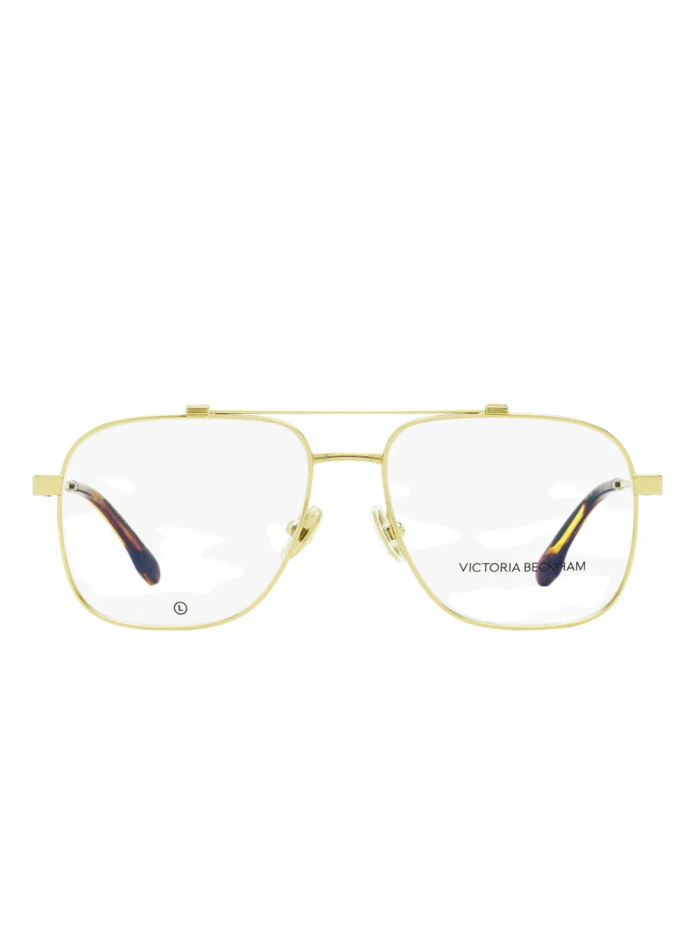 Victoria Beckham Double-bridge Glasses In Gold
