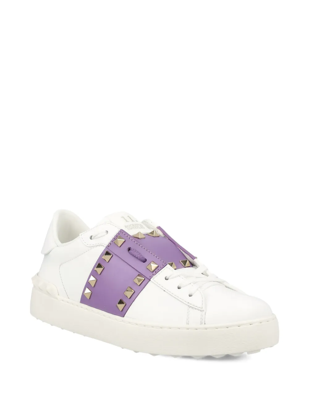 Valentino Garavani Rockstud embellished low-top sneakers Wit