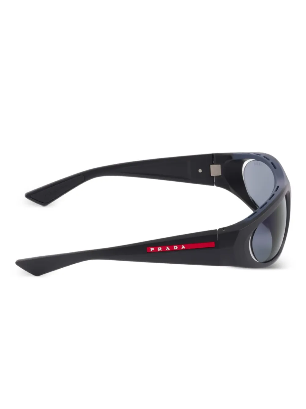 Prada Eyewear Linea Rossa zonnebril met logo Zwart