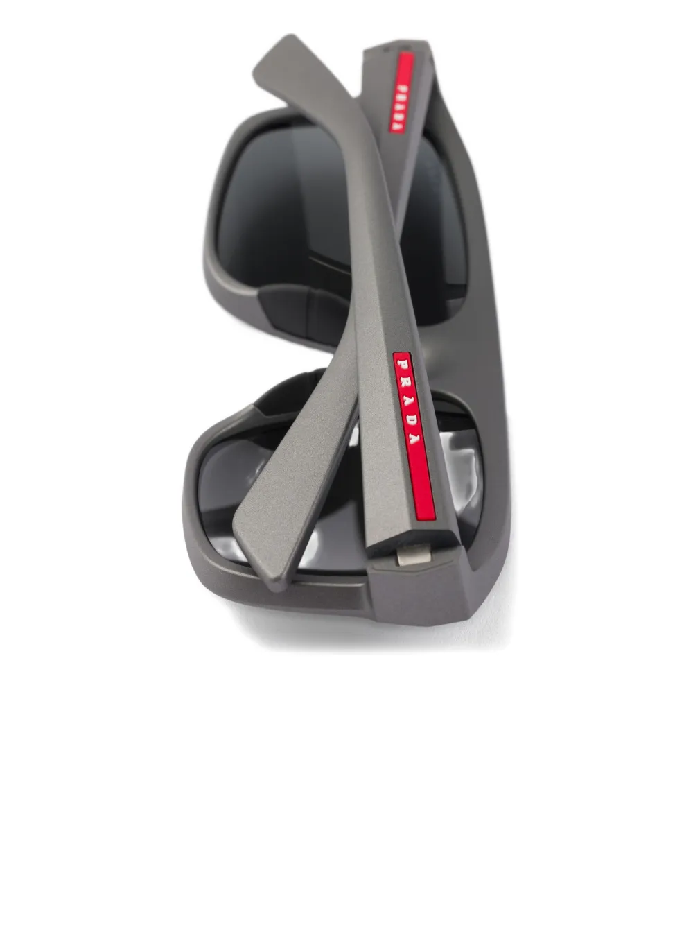 Prada Linea Rossa Zonnebril met rechthoekig montuur Grijs