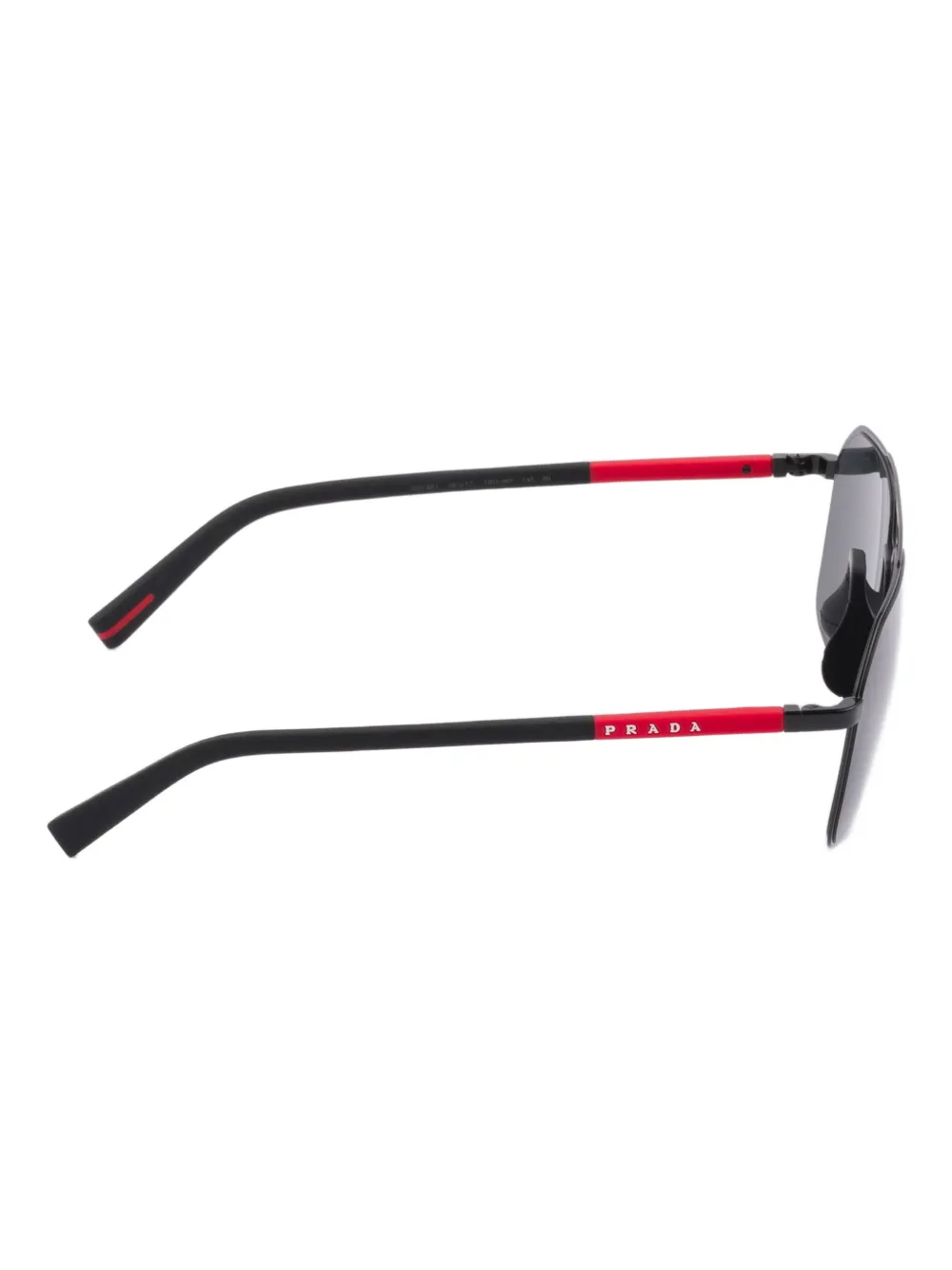 Prada Eyewear Linea Rossa zonnebril met D-montuur Zwart