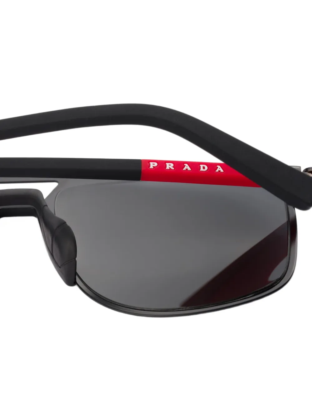 Prada Eyewear Linea Rossa zonnebril met D-montuur Zwart