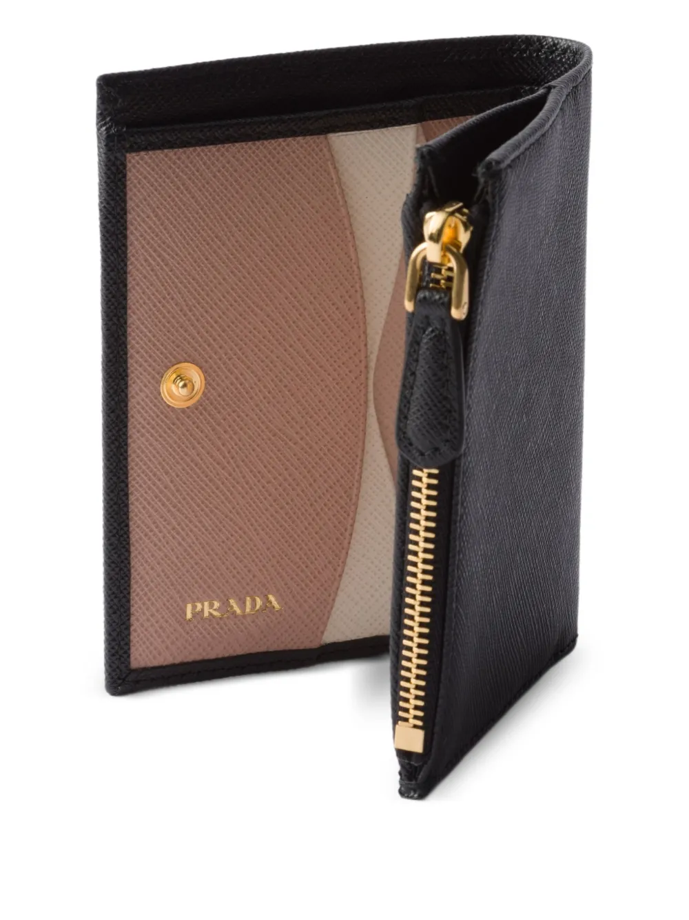 Prada Leren portemonnee Zwart