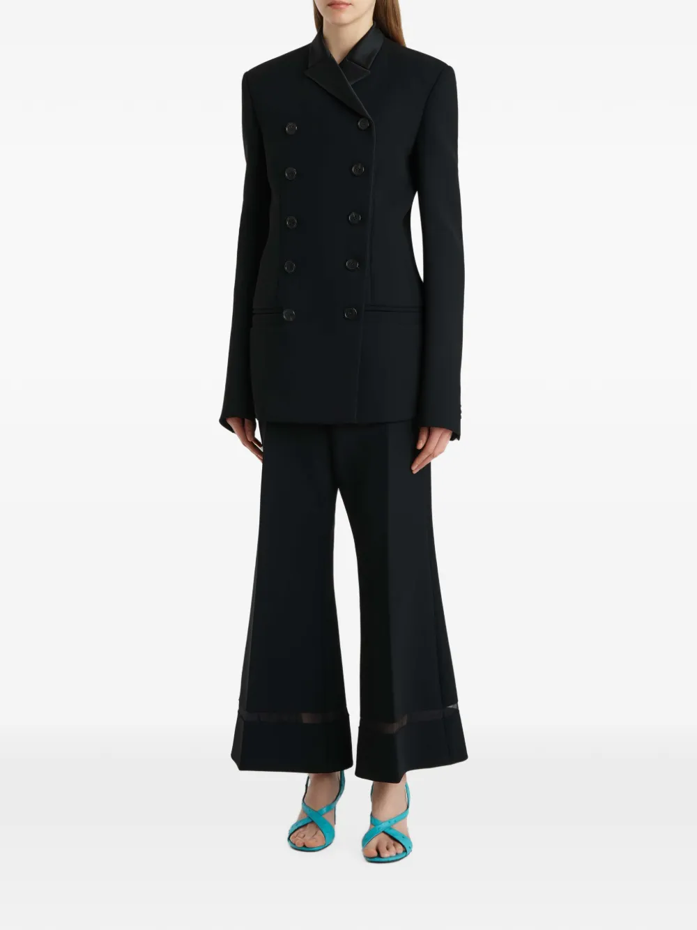 KHAITE Wallace flared broek Zwart