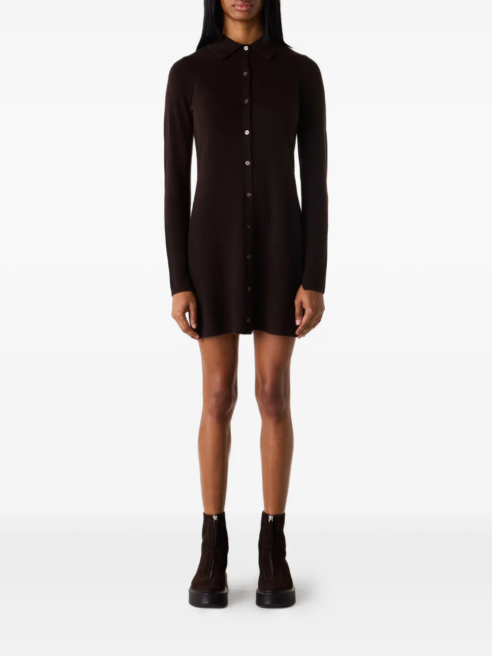 Guest In Residence Showtime mini-blousejurk met knopen - Bruin