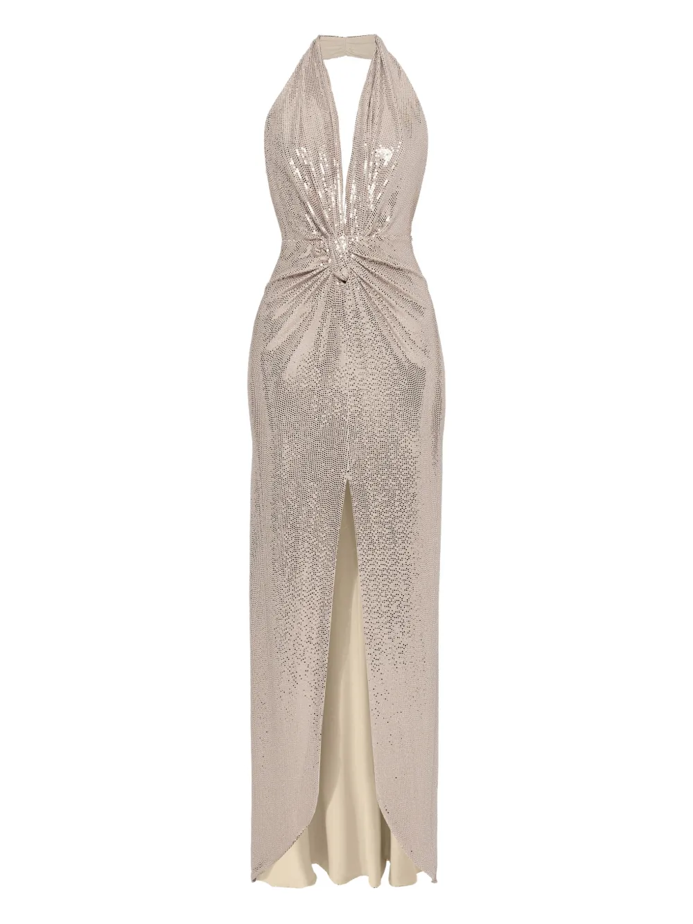 NISSA sequin-embellishment backless maxi dress - Toni neutri