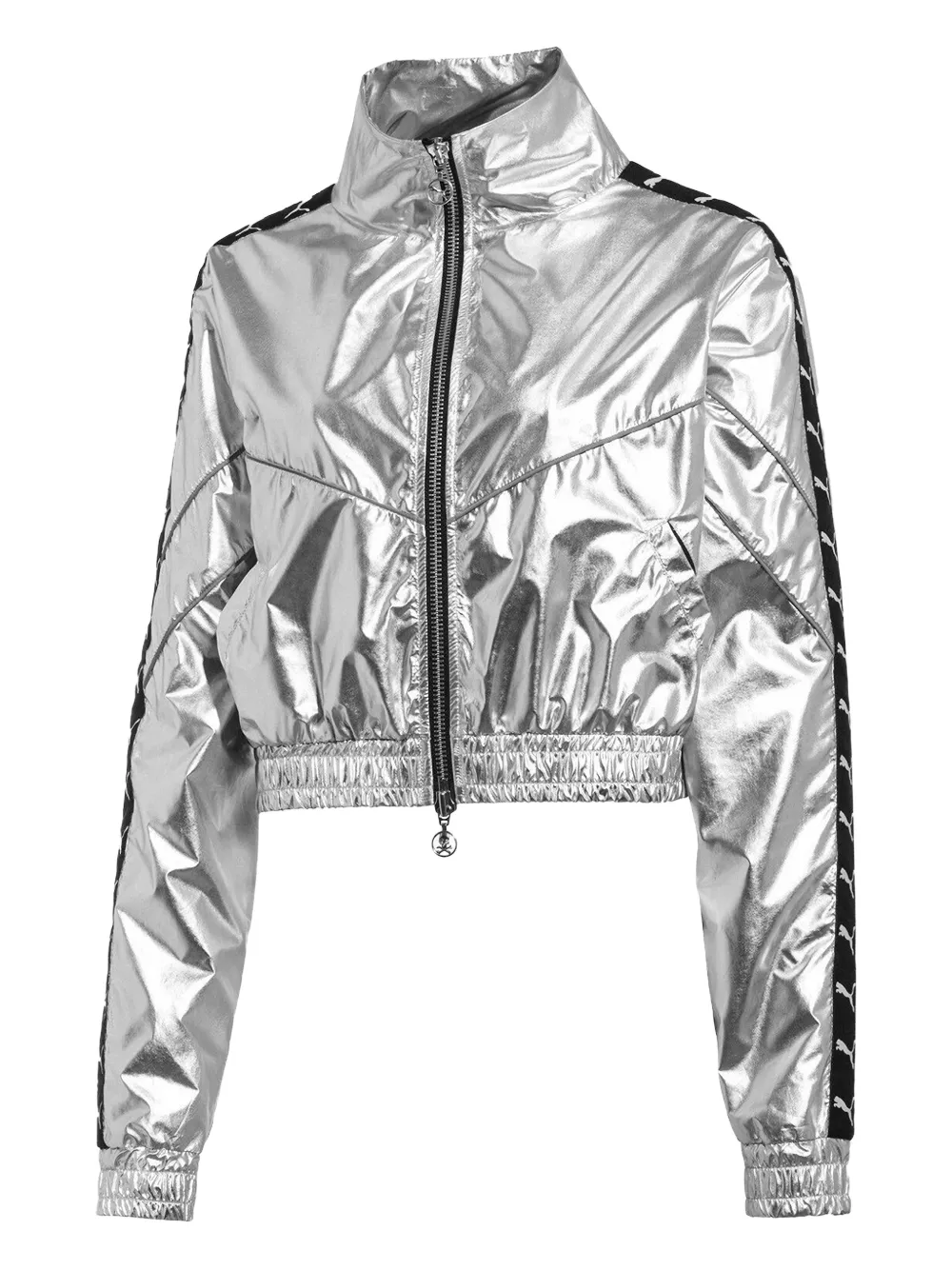 PUMA T-shirt crop con zip - Argento