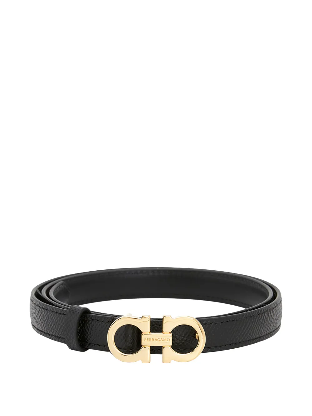 Ferragamo Leather Belt In Black