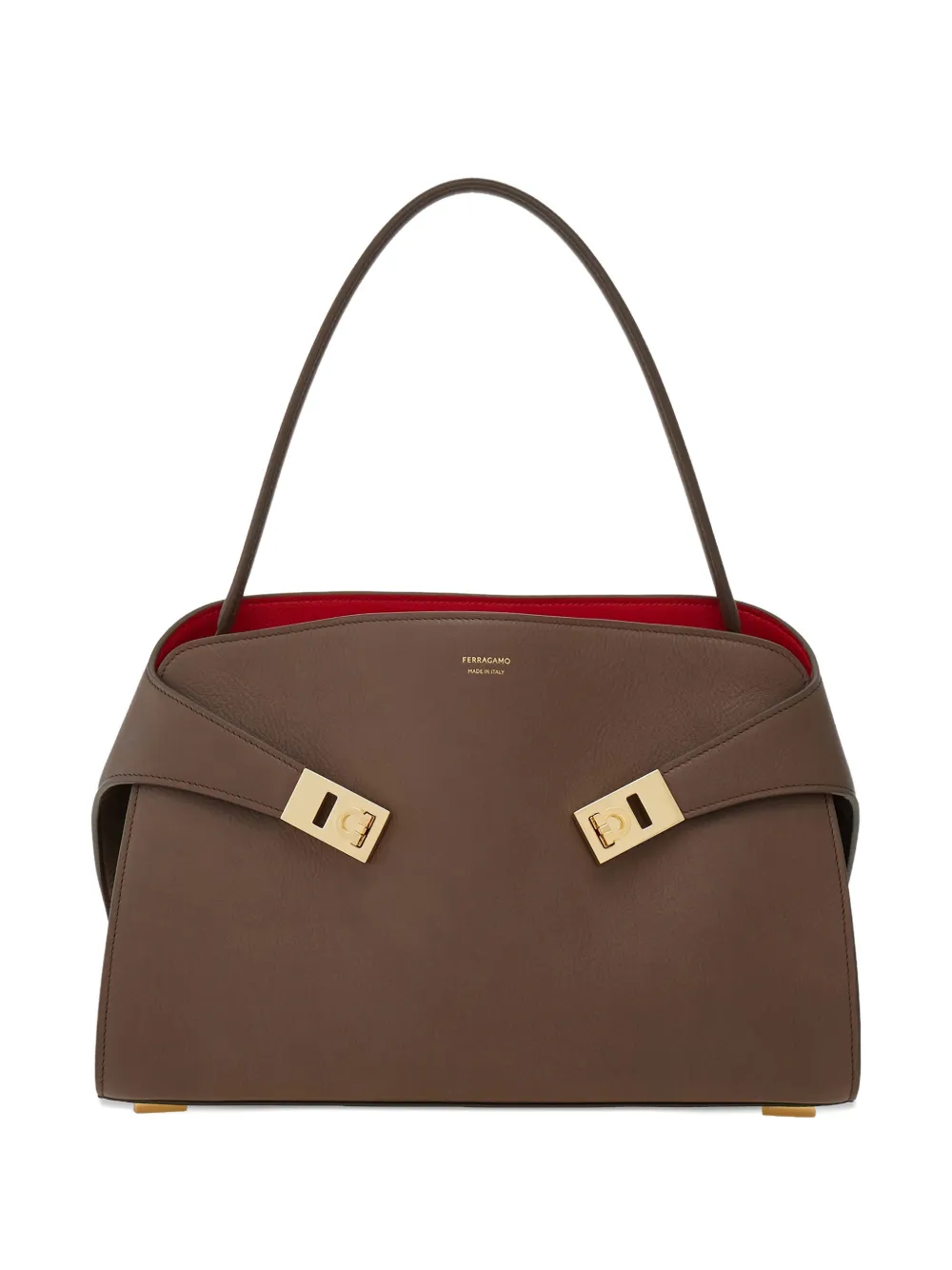 Ferragamo leather shoulder bag - Brown