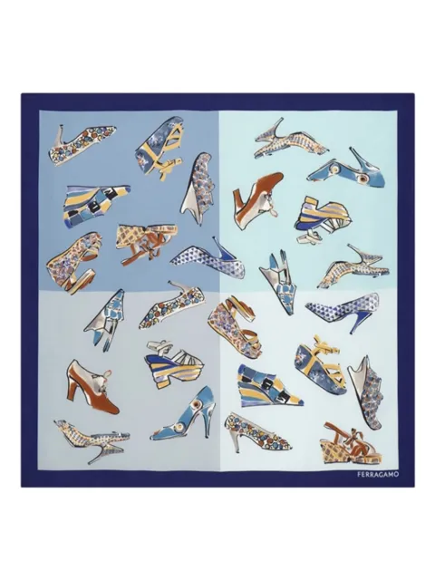 Ferragamo Genio print square scarf