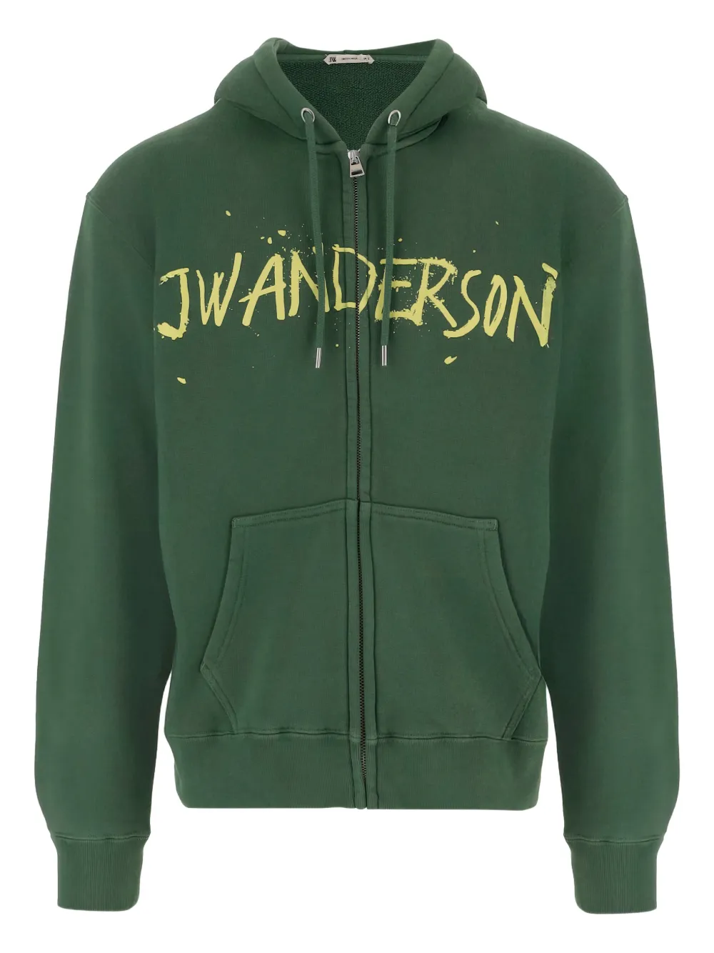 JW Anderson front-zip logo hoodie | Green | Image 1