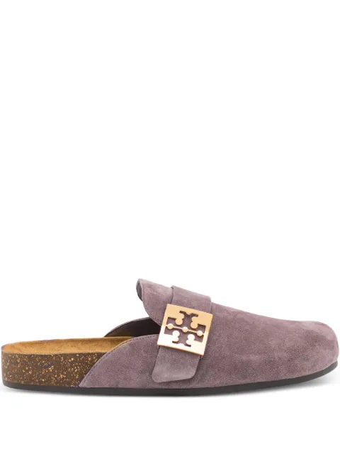 Tory Burch Mellow metal-logo suede mules