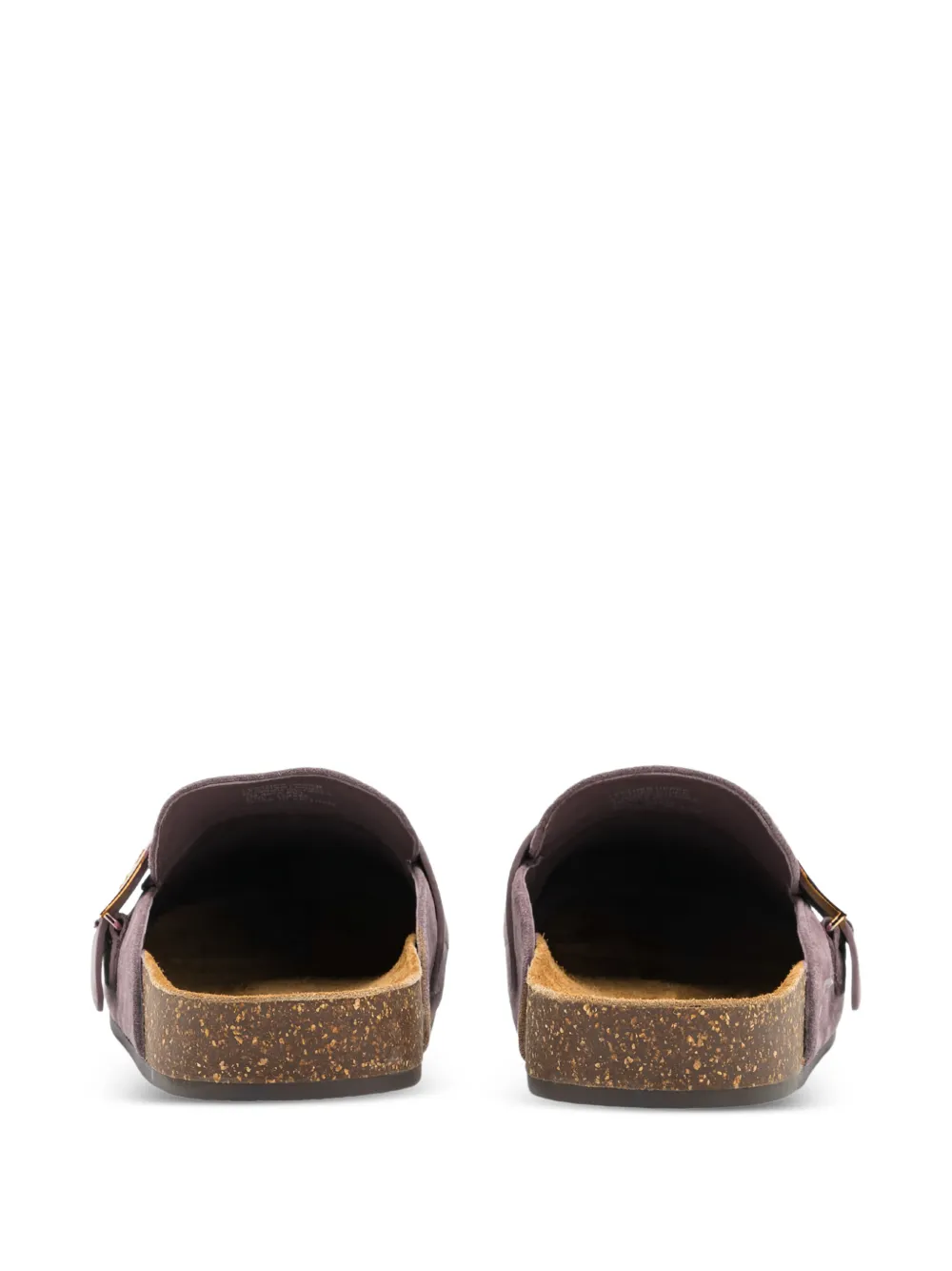 Mellow metal-logo suede mules