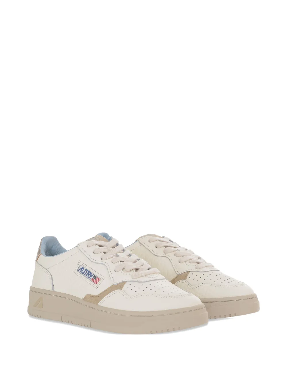 Autry Medalist geperforeerde suède sneakers - Beige