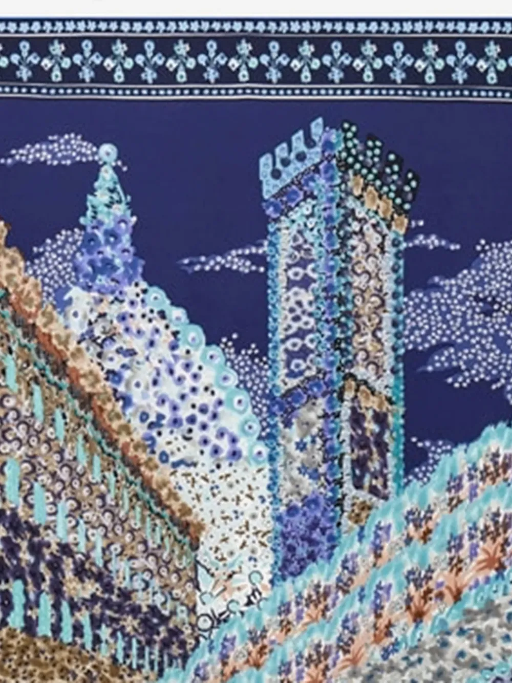 Ferragamo palazzo print square scarf - Blauw