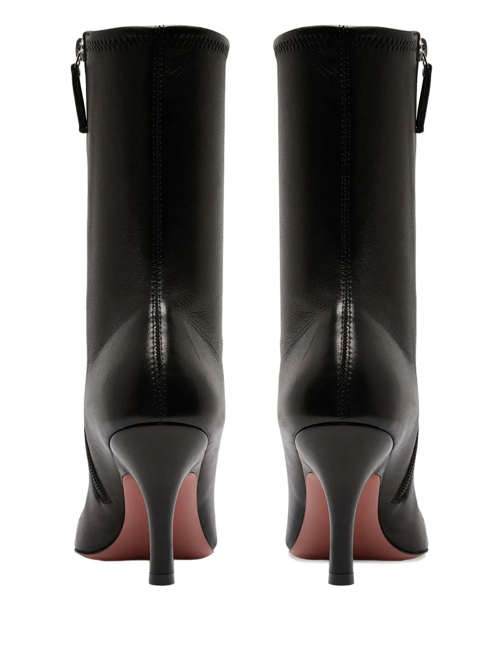 Amina Muaddi 80mm Jamie enkellaarzen met puntige neus Zwart