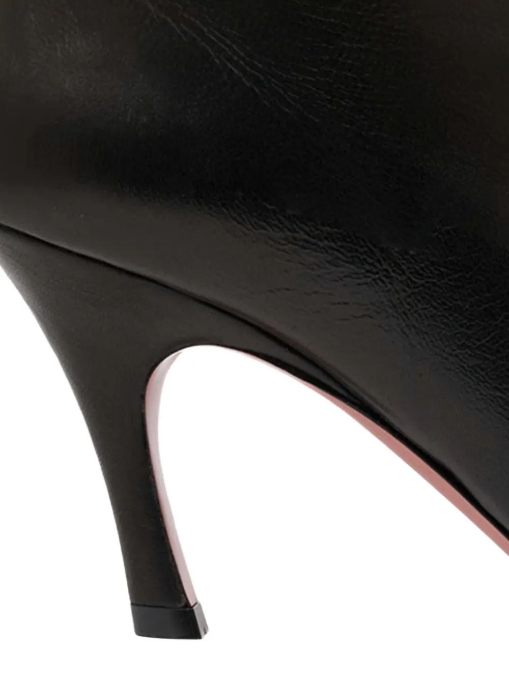 Amina Muaddi 80mm Jamie enkellaarzen met puntige neus Zwart