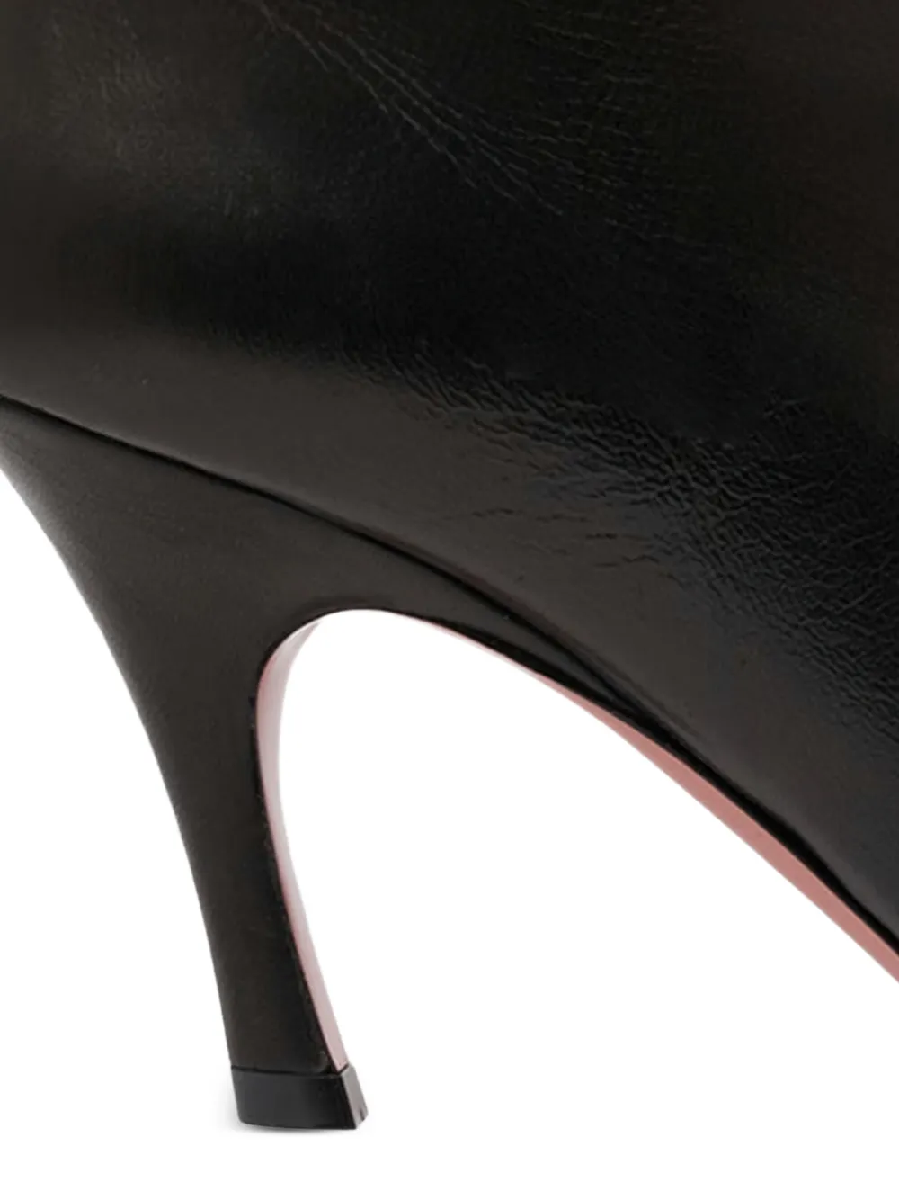 Amina Muaddi 80mm Jamie enkellaarzen met puntige neus Zwart