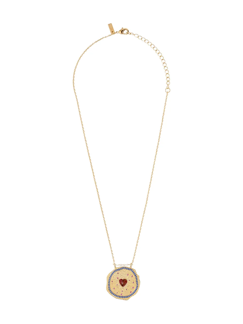 Mya Bay Ruby Heart Medal Necklace In Gold