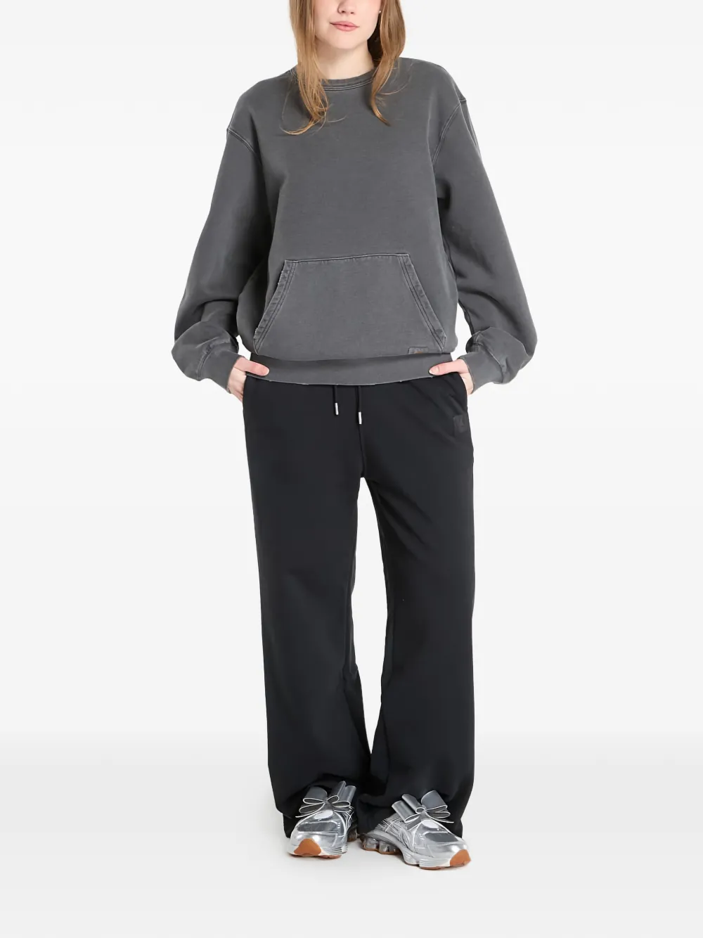 Carhartt WIP Torion sweater met logo-patch en buidelzak Grijs