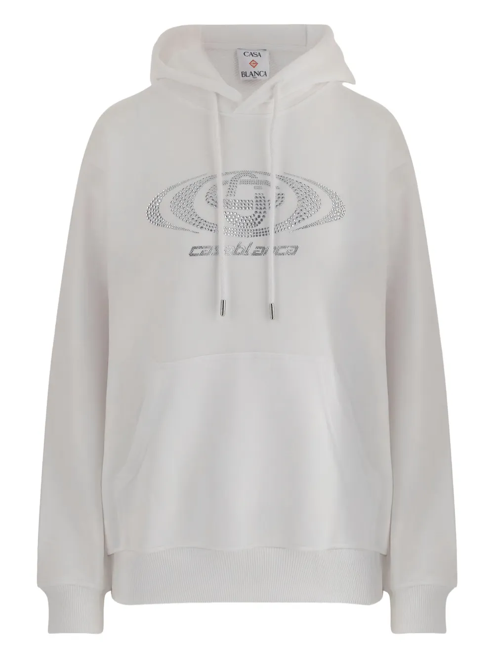Casablanca rhinestone-embellished hoodie - Bianco