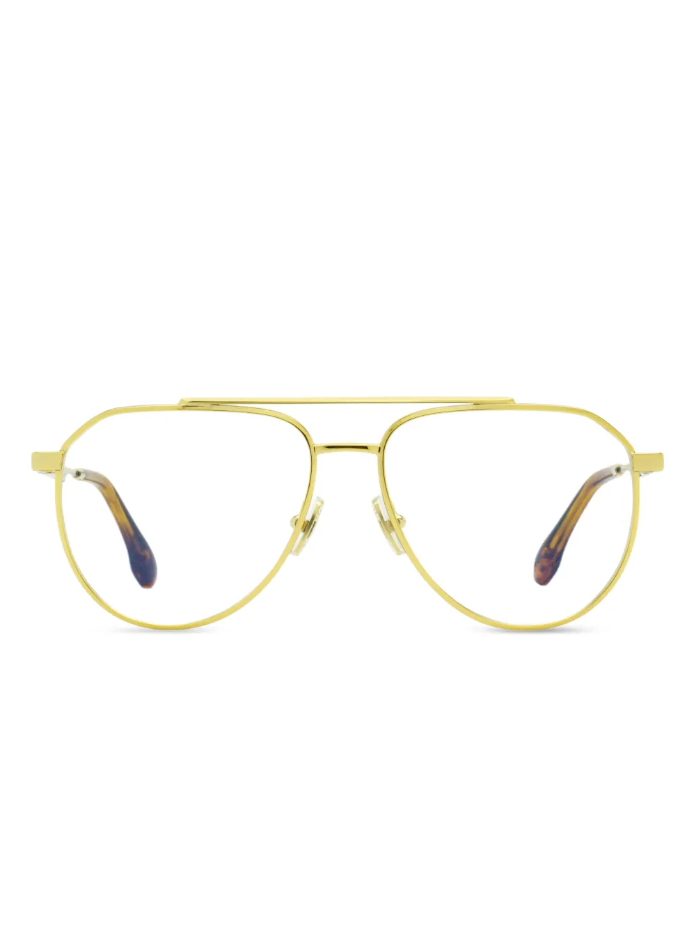 Victoria Beckham Eyewear double-bridge pilot glasses - Oro