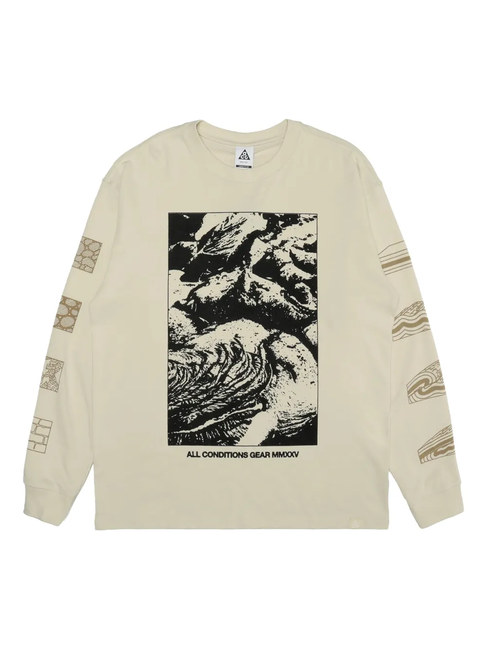 Nike graphic-print long-sleeve T-shirt - Nude