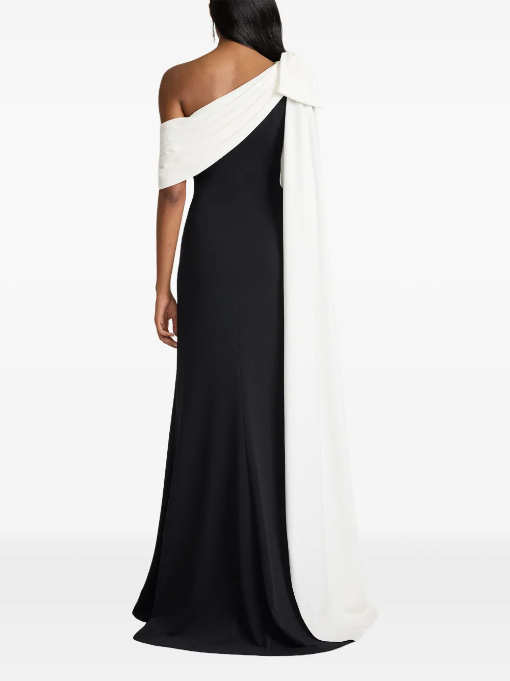 Tadashi Shoji Asymmetrische maxi-jurk Zwart