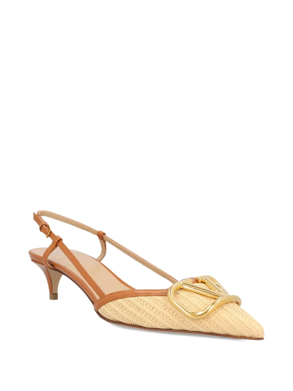 Valentino Garavani V-logo slingback pumps Beige