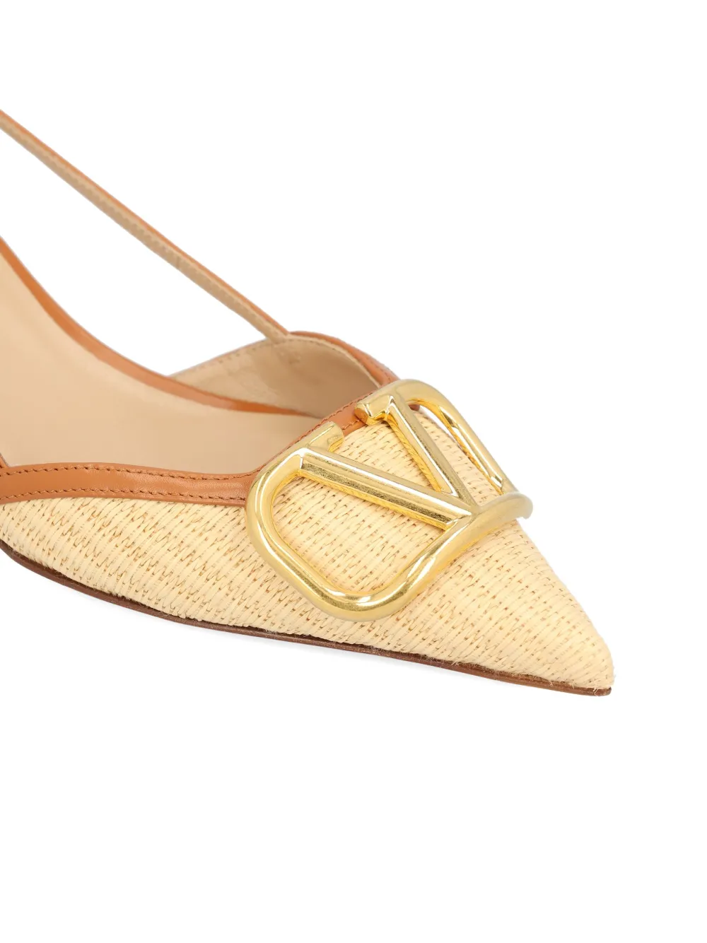 Valentino Garavani V-logo slingback pumps Beige