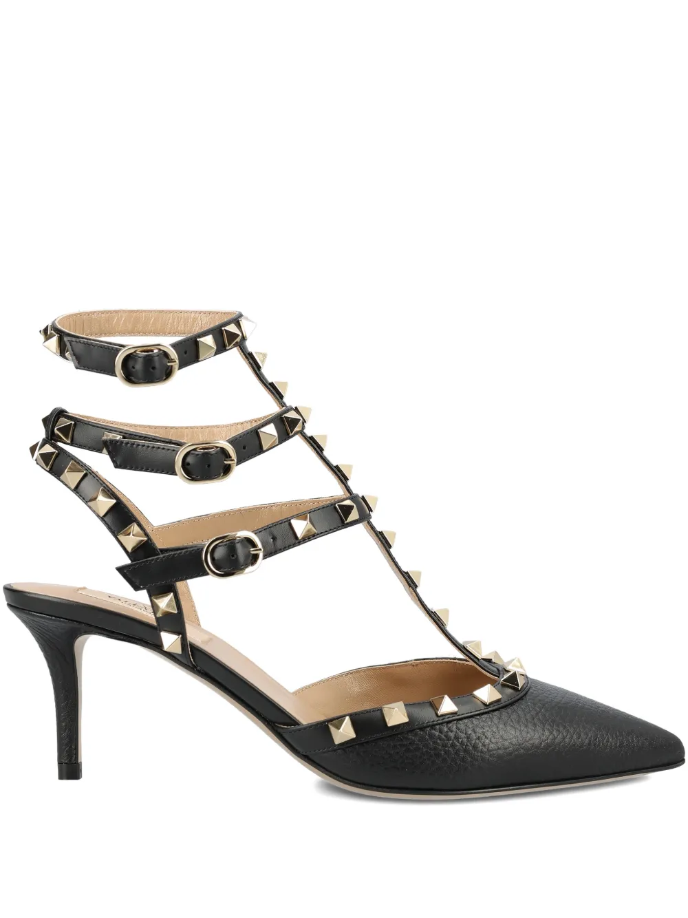Valentino Garavani Pointed Toe Studded Embellishments Pumps In Black