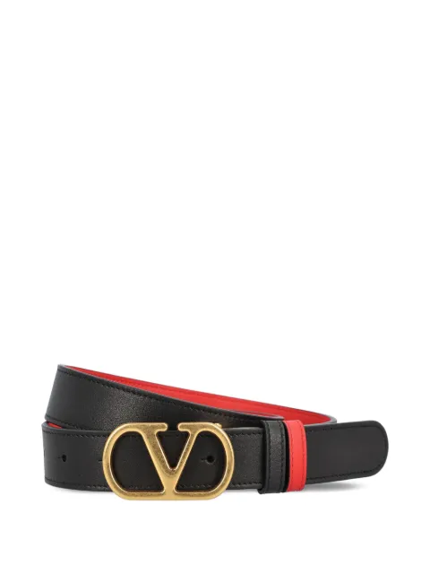 Valentino Garavani ceinture réversible VLogo Signature 30 mm en cuir de veau brillant