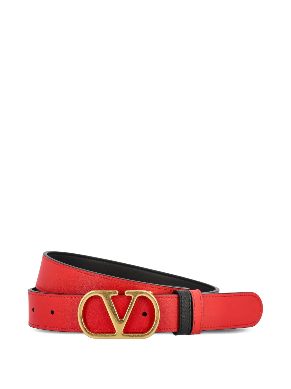 Valentino Garavani VLogo Signature omkeerbare riem van glanzend kalfsleer (30 mm) Zwart