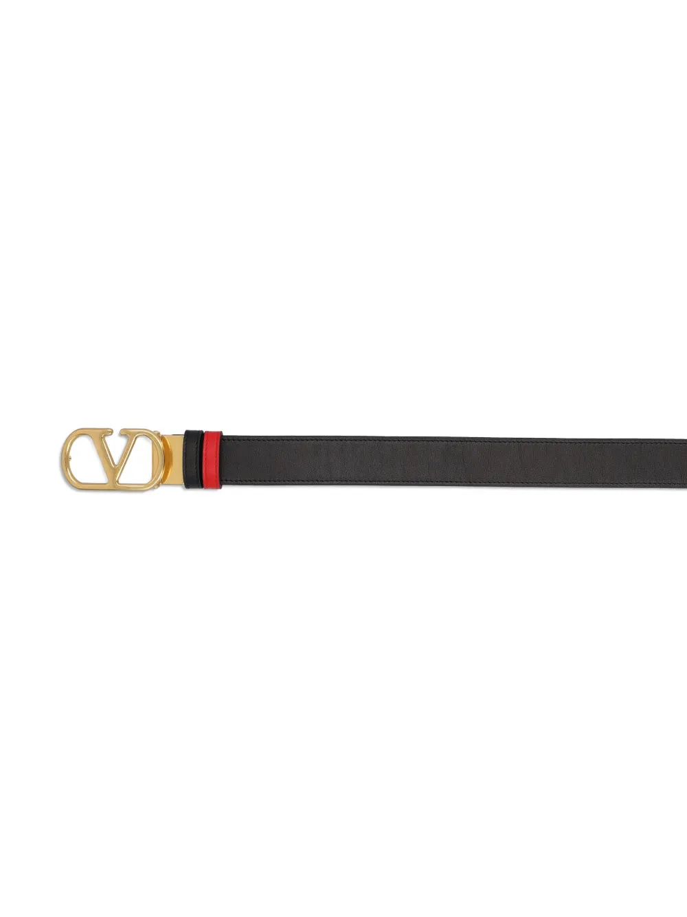 Valentino Garavani VLogo Signature omkeerbare riem van glanzend kalfsleer (30 mm) Zwart