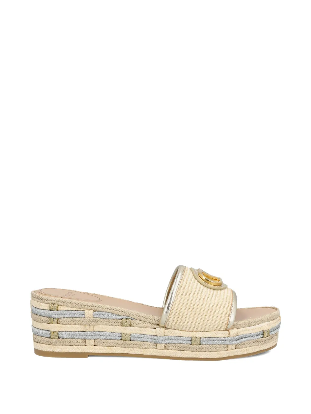 Valentino Garavani logo-plaque platform espadrilles Beige