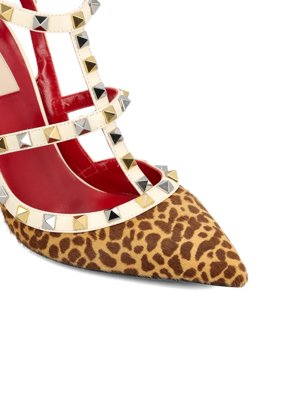 Valentino Garavani studded-embellishment T-strap pumps Beige