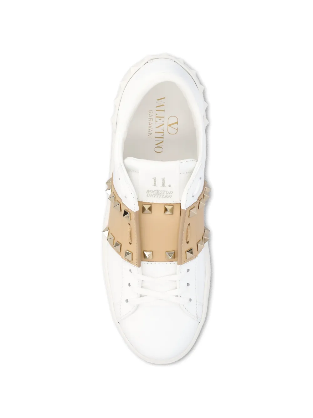 Valentino Garavani Rockstud embellished low-top sneakers Wit