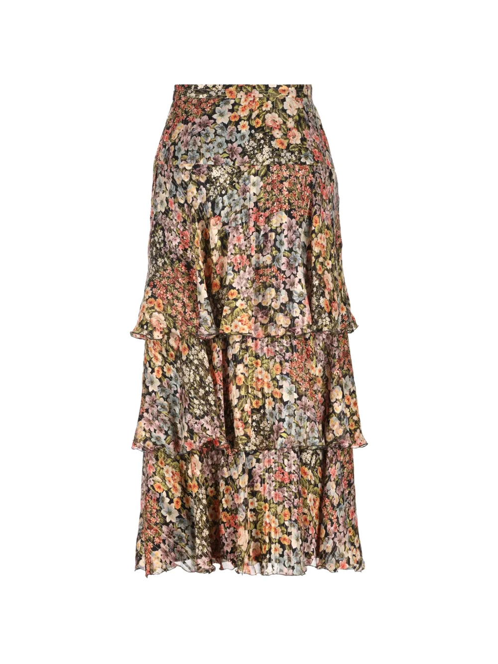 Ruffled Floral-Print Skirt
