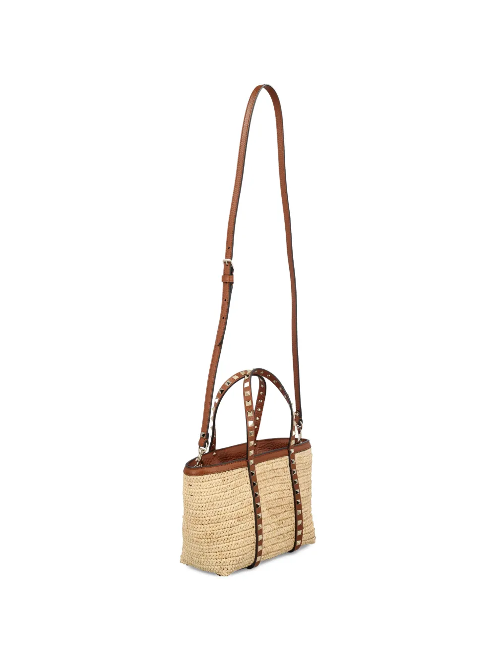 Valentino Garavani Schoudertas met handgreep en studs Beige