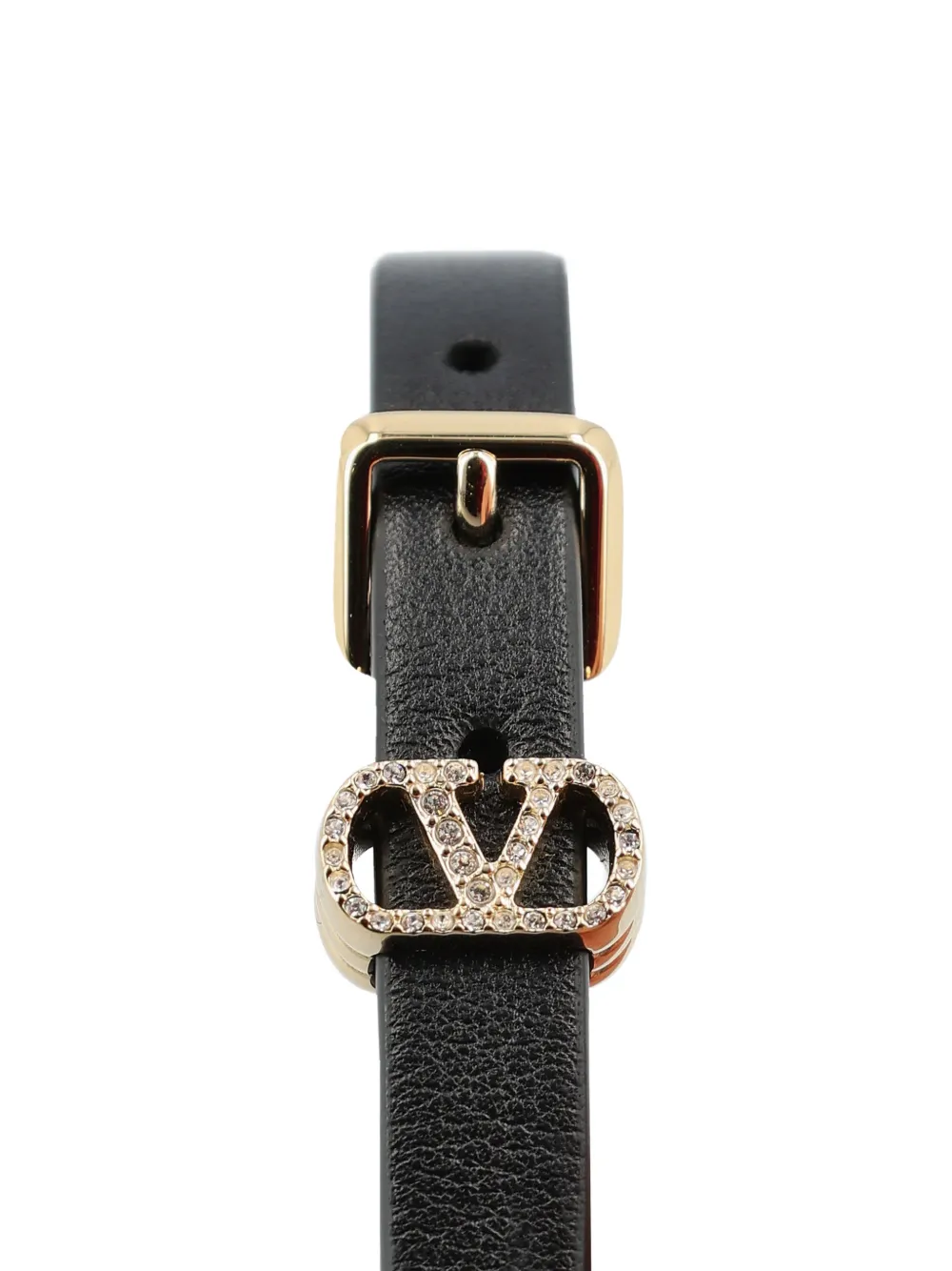 Valentino Garavani VLogo buckle leather bracelet - Zwart