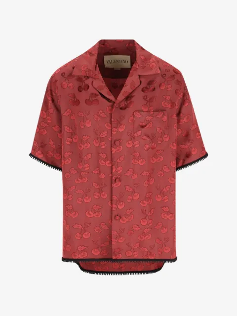 Valentino Garavani camisa con motivo de cerezas en jacquard