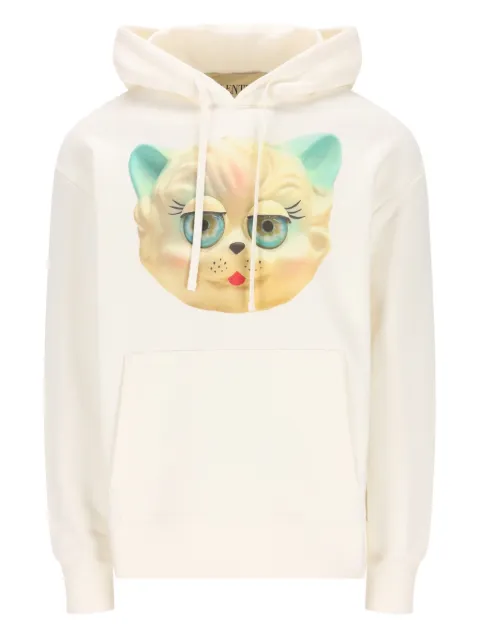 Valentino Garavani cotton hooded sweatshirt with Le Chat De La Maison print