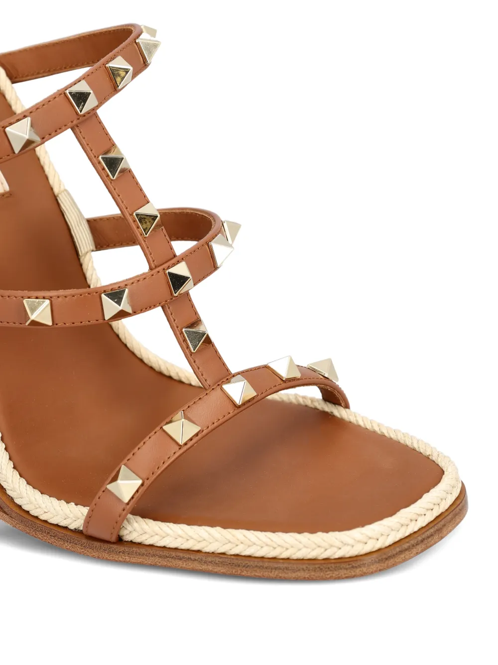 Valentino Garavani Rockstud wedge sandals Bruin
