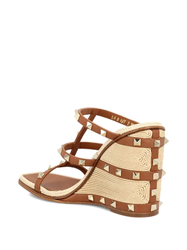 Valentino Garavani ロックスタッズ ウェッジサンダル | ブラウン