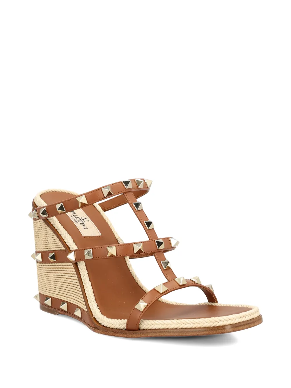 Valentino Garavani Rockstud wedge sandals Bruin