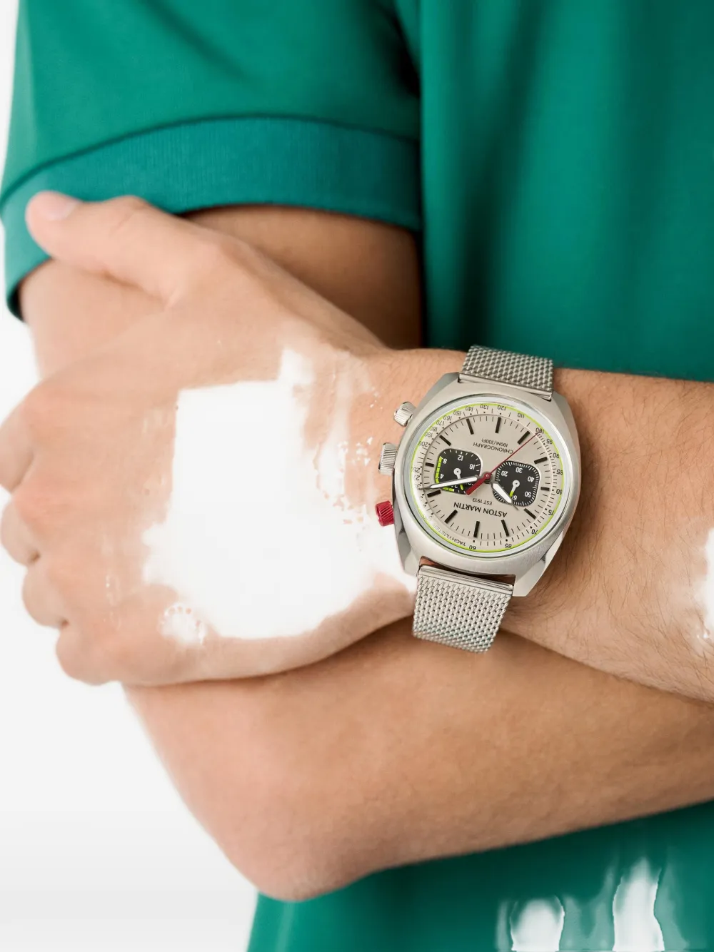 Aston Martin Watches Stainless Steel Chronograph 45mm watch - Beige